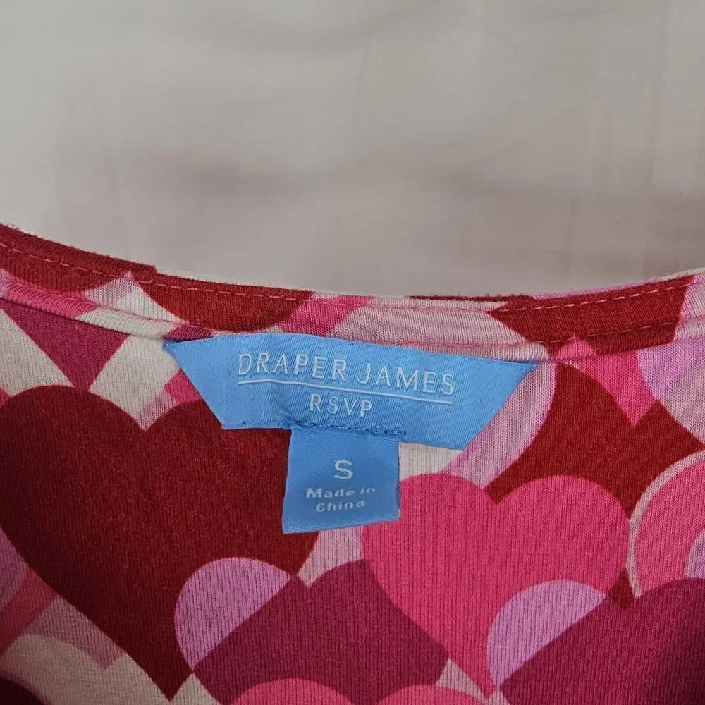 DRAPER JAMES RSVP Valentine's Day Hearts Long Sleeve Knit Wrap Dress-Small